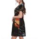thumbnail image 2 of Balery Cyberpunk Skull American Flag Vestidos sueltos de manga corta para mujer, vestidos de verano 2025, vestidos casuales de corte A con vuelo., 2 of 6