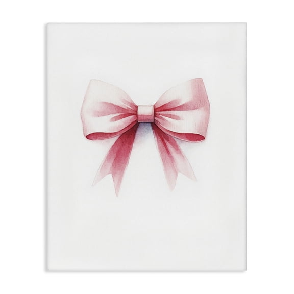 Stupell Industries Soft Fading Pink Bow Fashion Painting Wrapped Canvas Art Print Wall Art, 16 x 20