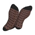 thumbnail image 5 of KLL Brown Gold Grid Print Cool Socks Men's Women's Crew Socks Funny Crazy Novelty Stockings, 5 of 7