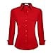 thumbnail image 3 of Chemises Habillées pour Femmes Coupe Régulière Manches Longues Extensibles Chemise de Travail, Rouge, m, 3 of 4