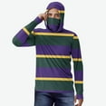 thumbnail image 2 of Hoodies for Men Sun-Protective Casual Tops Pullover Hoodie Face Mask Sttriped Sweatshirts 2XL, 2 of 5