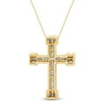 thumbnail image 3 of AFFY 2 Ct Round & Baguette Cut Natural Diamond Cross Pendant Necklace In 14K Solid Yellow Gold, 3 of 6