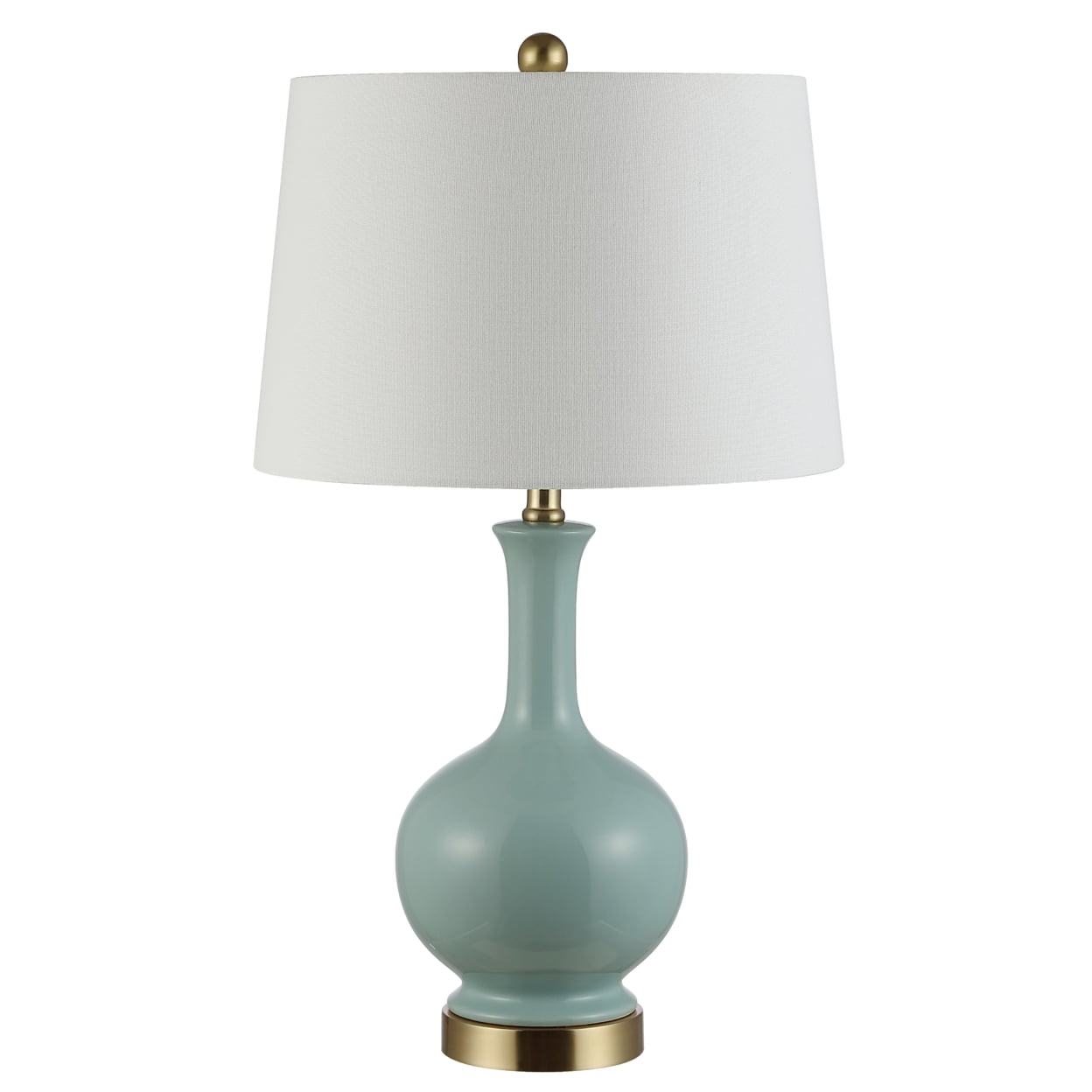 Safavieh Bowie 17" 1-Light Contemporary Gold Table Lamps White Transitional Shades