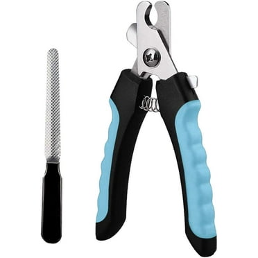 Dog Nail Clippers for Small Dogs, Cat Claw Trimmers with Safety Guard, Professional Pet Toenail Cutter Grooming Tools for Medium Large Breed Animal, Rabbit (Black/Blue)