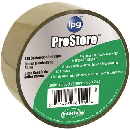 IPG 9851 Storage Tape, 1.88 in W x 54.6 yd L x 1.85 mil T, Tan