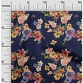 thumbnail image 1 of oneOone Cotton Jersey Navy Blue Fabric Flower Watercolor Sewing Fabric By The Yard Printed Diy Clothing Sewing Supplies 58 Inch Wide, 1 of 4