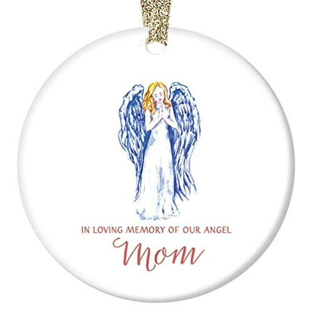 Loving Memory Christmas Ornaments - In Loving Memory of Mom Ornament, Mother Memorial Angel Christmas Ornament, 3