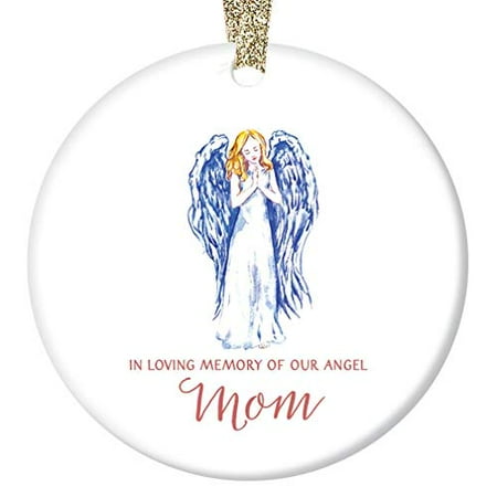 In Loving Memory of Mom Ornament, Mother Memorial Angel Christmas Ornament, 3