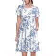 thumbnail image 1 of Disketp Rose Flowers para Vestido de Manga Corta para Mujeres, Vestidos de Verano para Mujeres, Casual y Holgado para la Playa, 1 of 6