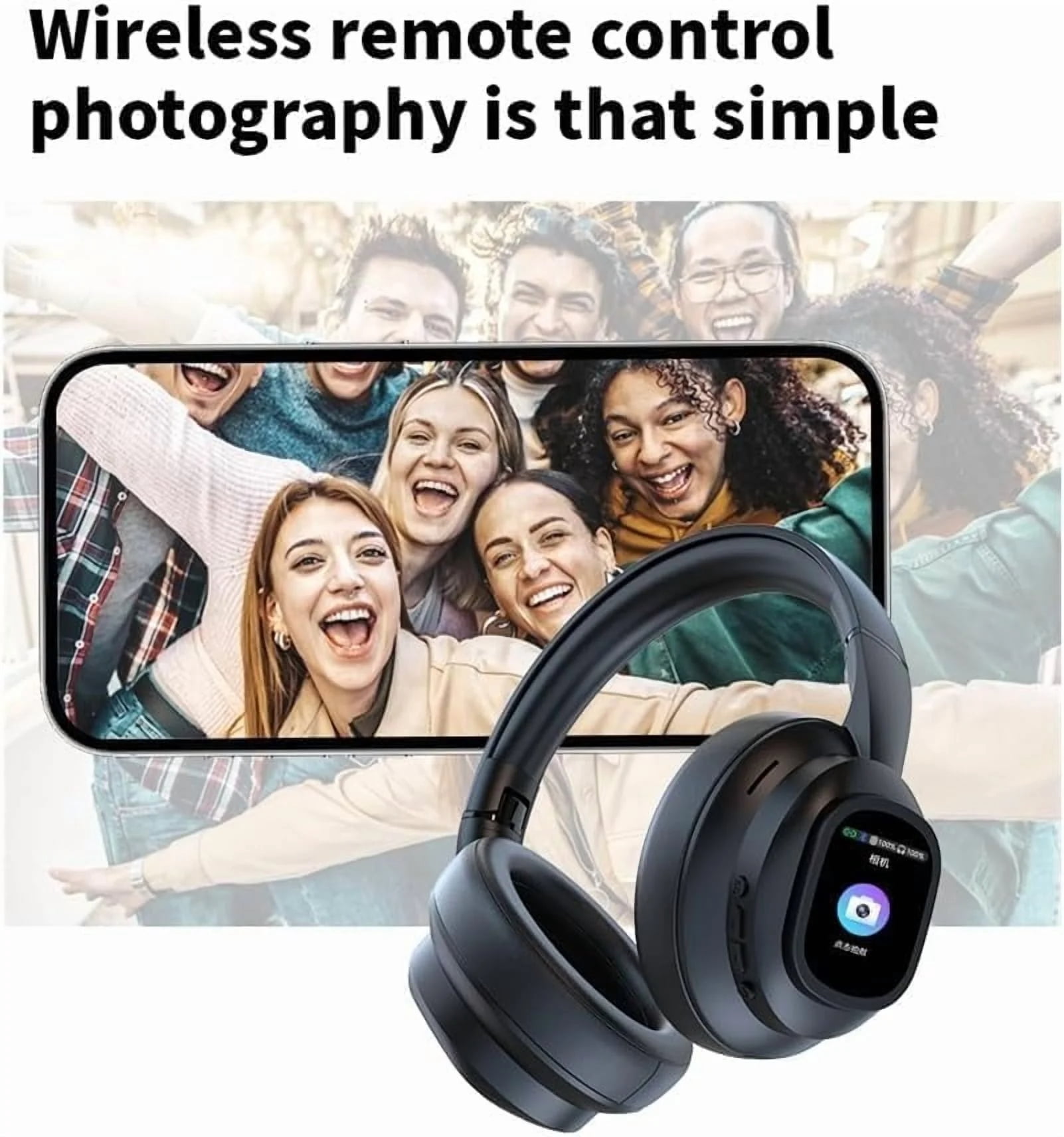 HY-X1 Pro AI Translation Wireless Headphones with Detachable Full Color LCD Touch Screen, Support 169 Languages Bluetooth Translation Function, for Travel Business(1Pc)