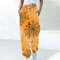 thumbnail image 2 of Halloween Pajama Pants for Women Loose Fit Wide Leg Trouser Pants Casual Elastic Waist Drawstring Palazzo Pants, 2 of 5