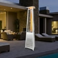 thumbnail image 4 of Gymax Chauffe-Terrasse Pyramidal en Acier Inoxydable 42 000 BTU Tube en Verre Flamme avec Roues, 4 of 10