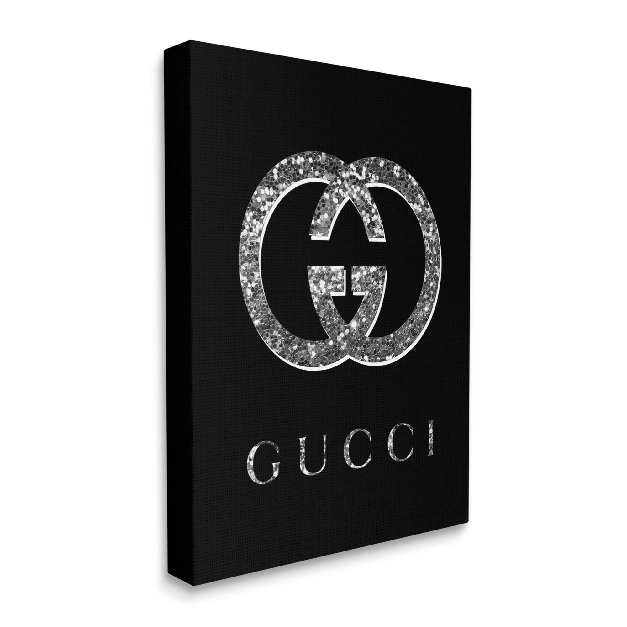 Stupell Industries Black Glam Fashion Symbol Typography Painting Gallery Wrapped Canvas Print Wall Art, 16 x 20