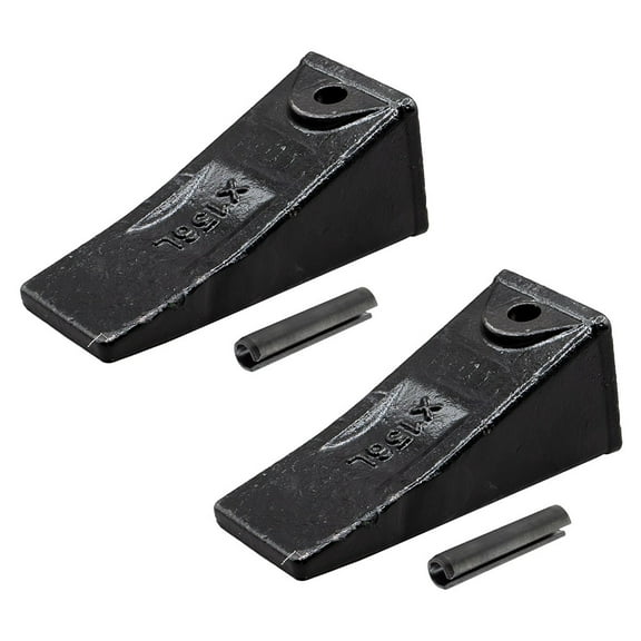 2 Pack Viking’s X156L Long Bucket Tooth w/ 156LPN Flexpins Compatible with 156 Series Teeth for Skid Steer and Mini Excavators, Loaders, Backhoes