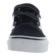 vans kids old skool v skate shoe navy/true white 13.5