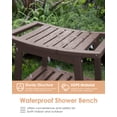 thumbnail image 6 of 21.8"W Shower Bench, HDPE Waterproof Bathroom Benches w/ Storage & Handles, Seat Stool for Indoor Outdoor Use, Dark Brown, 6 of 7
