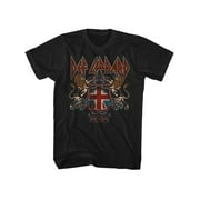 Def Leppard 80s Metal Band Rock N Roll Def Crest Adult T-Shirt Tee