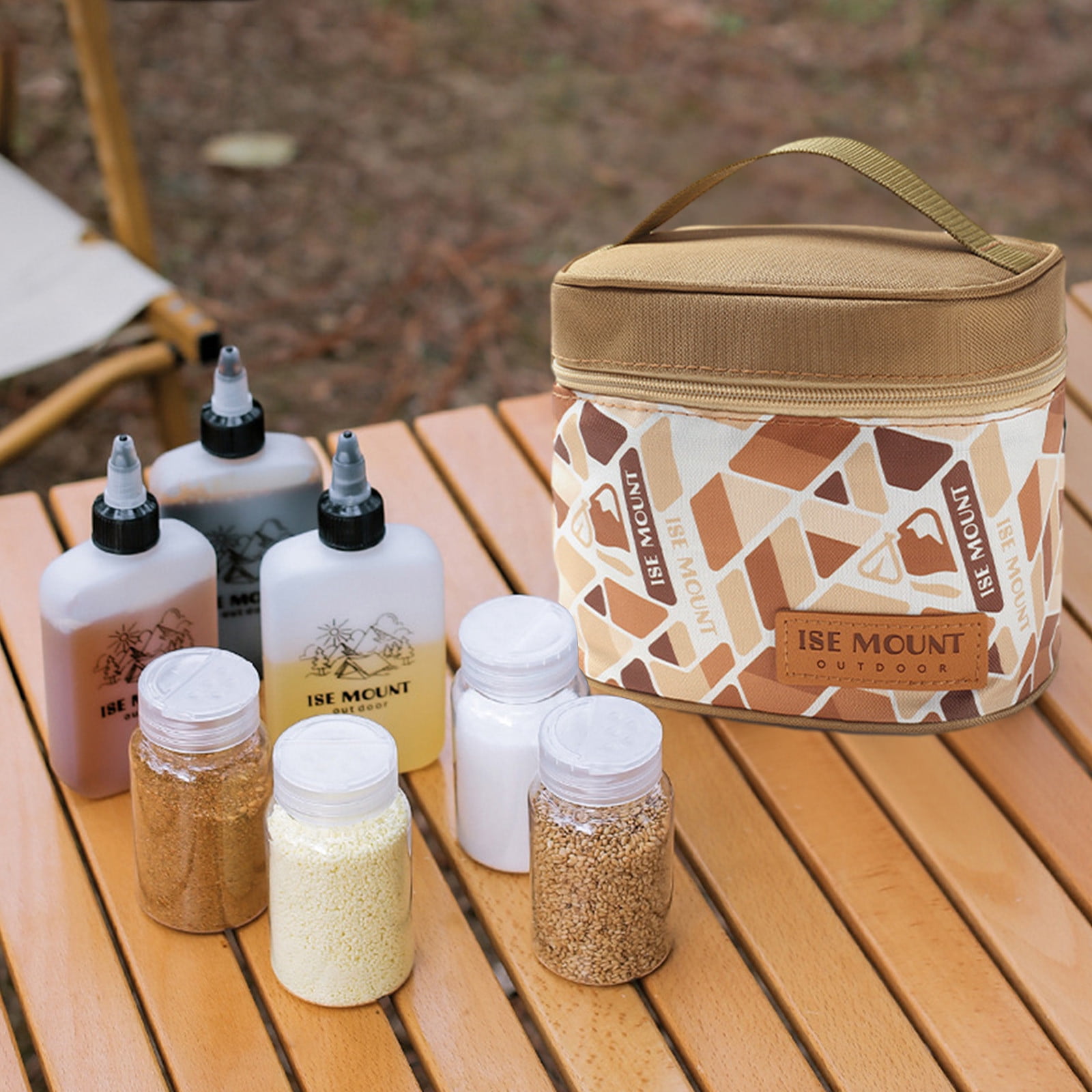 Portable Spice Bag Camping Seasoning Jar Set Travel Spice Containers kit Camping Spice Kit with Liquid Bottle 3pcs Powder Bottle 4pcs Storage Bag for Outdoor Travel BBQ Hiking Walmart