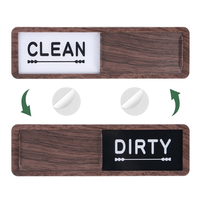 Uxcell Dishwasher Magnet Clean Dirty Sign Rectangle Heart Sign for Dishwasher, Dark Brown