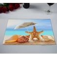 thumbnail image 2 of PKQWTM Beach Umbrella Seashells Starfish Sandy Beach Ocean Kitchen Dining Table Mats Placemats Size 12x18 Inches, Set of 2 Pieces, 2 of 2