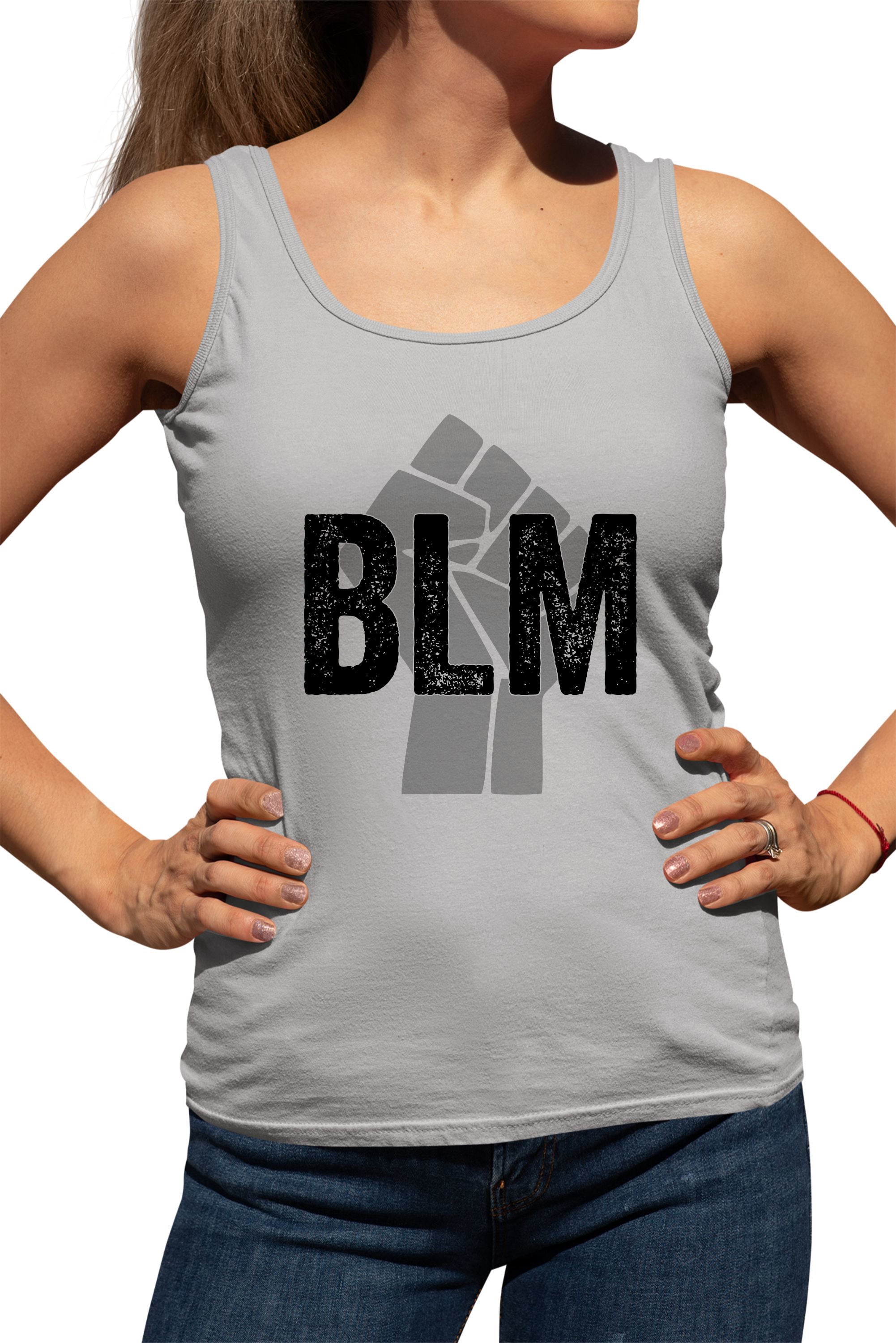 Womens Fist BLM Black Lives Matter Racerback Tank Top T-Shirt - Walmart.com