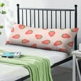 thumbnail image 2 of Strawberry Body Pillow Cover - Soft & Breathable, Hidden Zipper, 20"x54", Kawaii Strawberry & Floral Print - Perfect Gift for Strawberry Lovers, Side Sleepers, Pregnancy Support & Sweet Home Decor, 2 of 7
