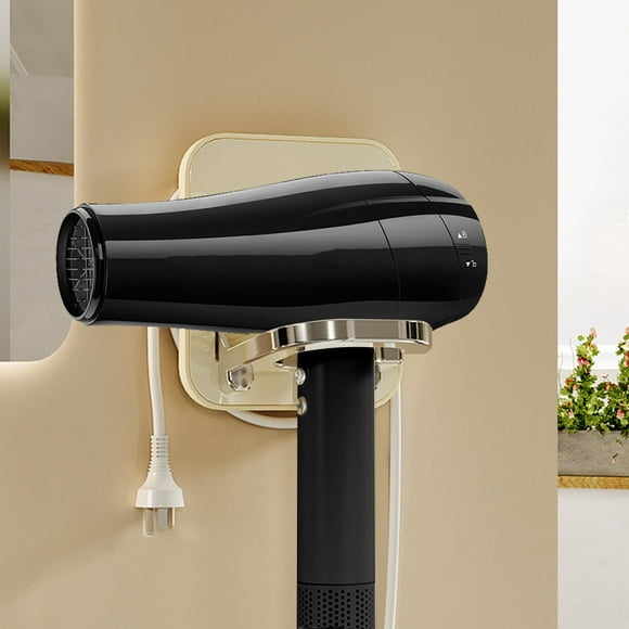 Organizadores de armario y almacenamiento Estante para secador de pelo sin perforaciones Estante de almacenamiento para secador de pelo estilo crema Soporte para conducto de aire Soporte universal mul