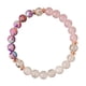 thumbnail image 3 of Pulsera de piedra natural original con cuarzo rosa, estilo playero para niña, piedra de 8 mm, cuentas de piedra originales, 3 of 6
