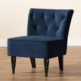 thumbnail image 4 of Baxton Studio Harmon Modern and Contemporary Transitional Navy Blue Velvet Fabric Upholstered and Walnut Brown Finished, 4 of 21