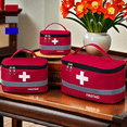 thumbnail image 2 of Portable First Aid Kit with Reflective Strip, Handheld Travel Medicine And Medication Storage Bag (1PC Red S), 2 of 7