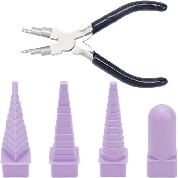 Jewelry Tool Sets including DIY Wire Jig Kit and 6-in-1 Bail Making Pliers Platinum