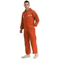 thumbnail image 6 of iixpin Mens Hooded Long Sleeve Coveralls Reflective Strips  Safety Work Overalls Boiler Suit Orange L, 6 of 7
