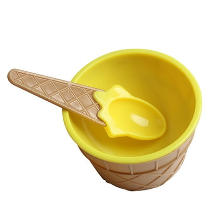 

GYMNASTIKA Ice Cream Bowl & Spoon 2Pcs Lovely Ice Cream Dessert Bowl Spoon Tableware Kid Party Dinnerware Supplies