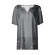 thumbnail image 4 of Camiseta de Mujer Camiseta Estampado Botón Manga Corta Diario Fin de Semana Moda Básica Cuello en V Regular Top Gris/L, 4 of 5