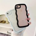 thumbnail image 2 of for iPhone 6s/6 Case 4.7", Cute Kawaii Curly Wave Frame Shape Design, Soft TPU + Hard PC Shockproof Protective Bling Phone Cover for Women Girls, Clear-White, 2 of 8