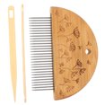 thumbnail image 4 of Masteelf Wooden and Steel Loom Comb Set with Crochet Hook and Needle for DIY Tapestry Making Assorted Color, 4 of 8
