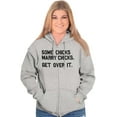 thumbnail image 4 of Some Chicks Marry LGBTQ Lesbian Pride Womens Plus Size Graphic Zipper Hoodie Brisco Brands 5X, 4 of 5