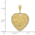 thumbnail image 2 of 14k Yellow Gold Solid Satin Polished Reversible For My Daughter Charm 36.9x40.6mm Pendant Necklace, 2 of 2