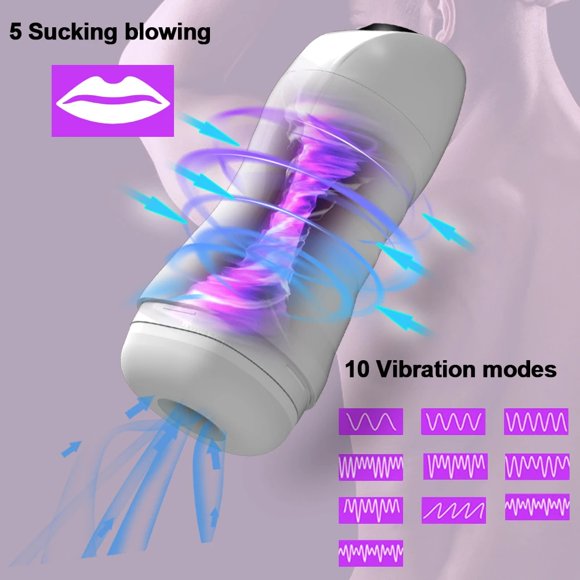 XBONP Automatic Male Masturbator Stroker Sex Toys with Suction White Small