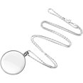 thumbnail image 1 of Portable Mini 5X Magnifying Glass Necklace Long Hanging Magnifier Necklace Pendant Metal 42MM Jewelry Loupe Necklace with Alloy Neck Chain Optical Magnifier Glass Lens for Reading Inspection Coins, 1 of 7