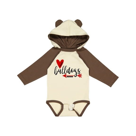 Inktastic Bulldogs with Heart and Arrow Boys or Girls Long Sleeve Baby Bodysuit