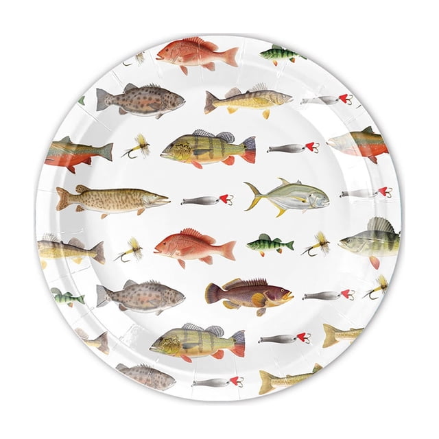 Leodye 10PCS Fishing theme Paper Party Decorations - Birthday Decoration Set, Ideal for themed Party Atmosphere -9IN