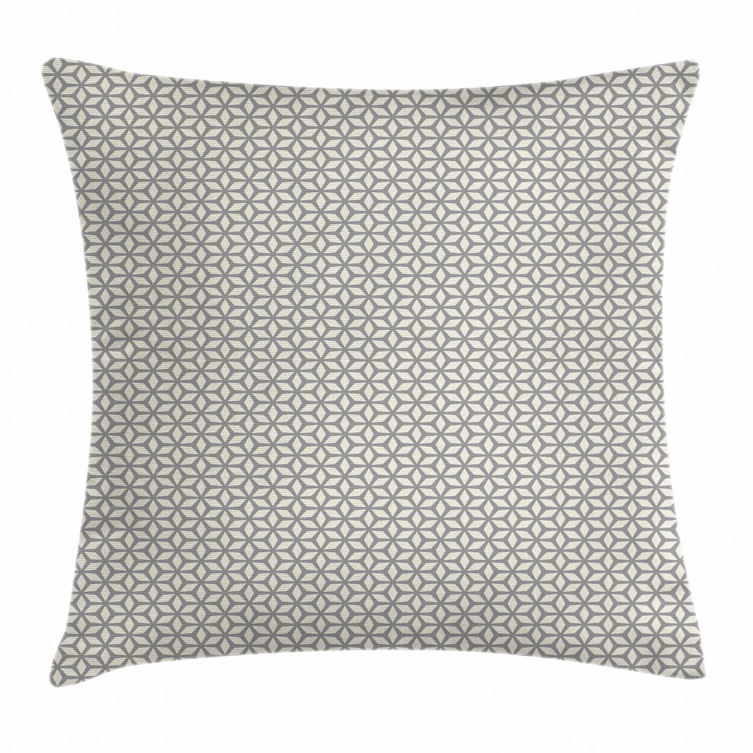 Geometric Throw Pillow Cushion Cover, Rhombuses with Star Pattern