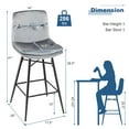 thumbnail image 3 of Costway Set of 2 Velvet Bar Stools Bar Height Kitchen Dining Chairs with Metal Legs Grey, 3 of 9
