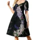 thumbnail image 2 of Ruana exótica negra vestido de manga corta con estampado 72 para mujer vestidos elegantes para mujer, 2 of 8
