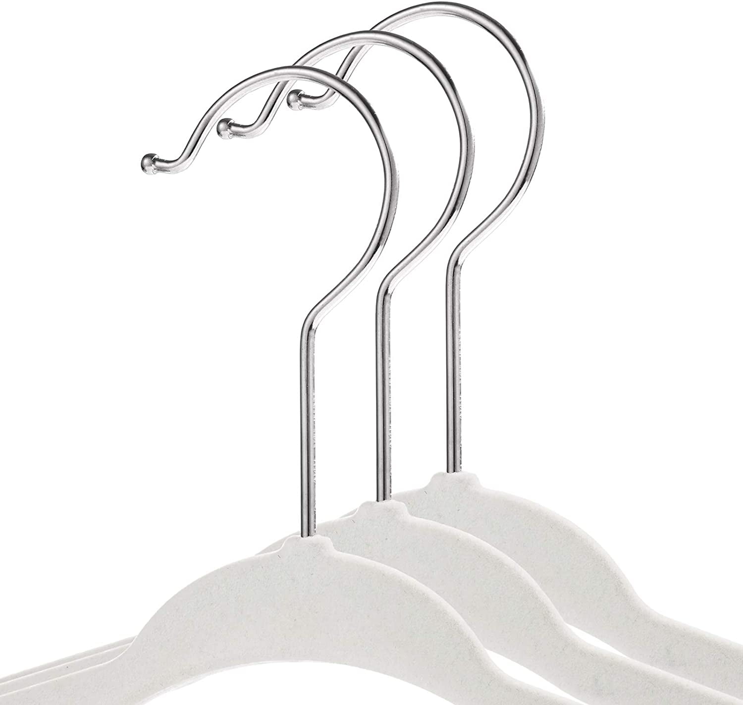 Casafield 50 Velvet Baby Hangers - 11" Size for Infant & Toddler Clothes Ivory