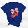 thumbnail image 2 of Busydd Womens Tops Fashion Cherries Graphic Tee Shirts Round Neck Short Sleeve Summer Tops Casual Loose T-Shirts for Women, 2 of 5
