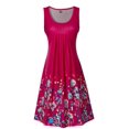 thumbnail image 2 of Robe d'Été Imprimée au Genou Longueur Sans Manches Robe de Plage en Vrac Robe d'Été (S), 2 of 7
