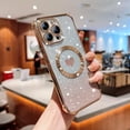 thumbnail image 2 of for iPhone 15 Pro Max Phone Case,Compatible with Magsafe,Magnetic Luxury Plating Glitter Gradient Bling Cute Heart Clear Case,Camera Protection Case for iPhone 15 Pro Max 6.7 Inch -Golden, 2 of 5