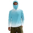 thumbnail image 7 of SEANATIVE Sun Protection Fishing Hoodie for Men, Long Sleeve Hooded Full Coverage Fishing Shirt Workout Camping Running Hooded Top with Mesh Face Mask, M, Marlin Fish Blue Gradient, 7 of 7